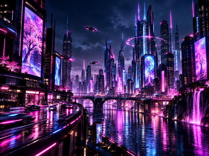 AI cityscape artwork